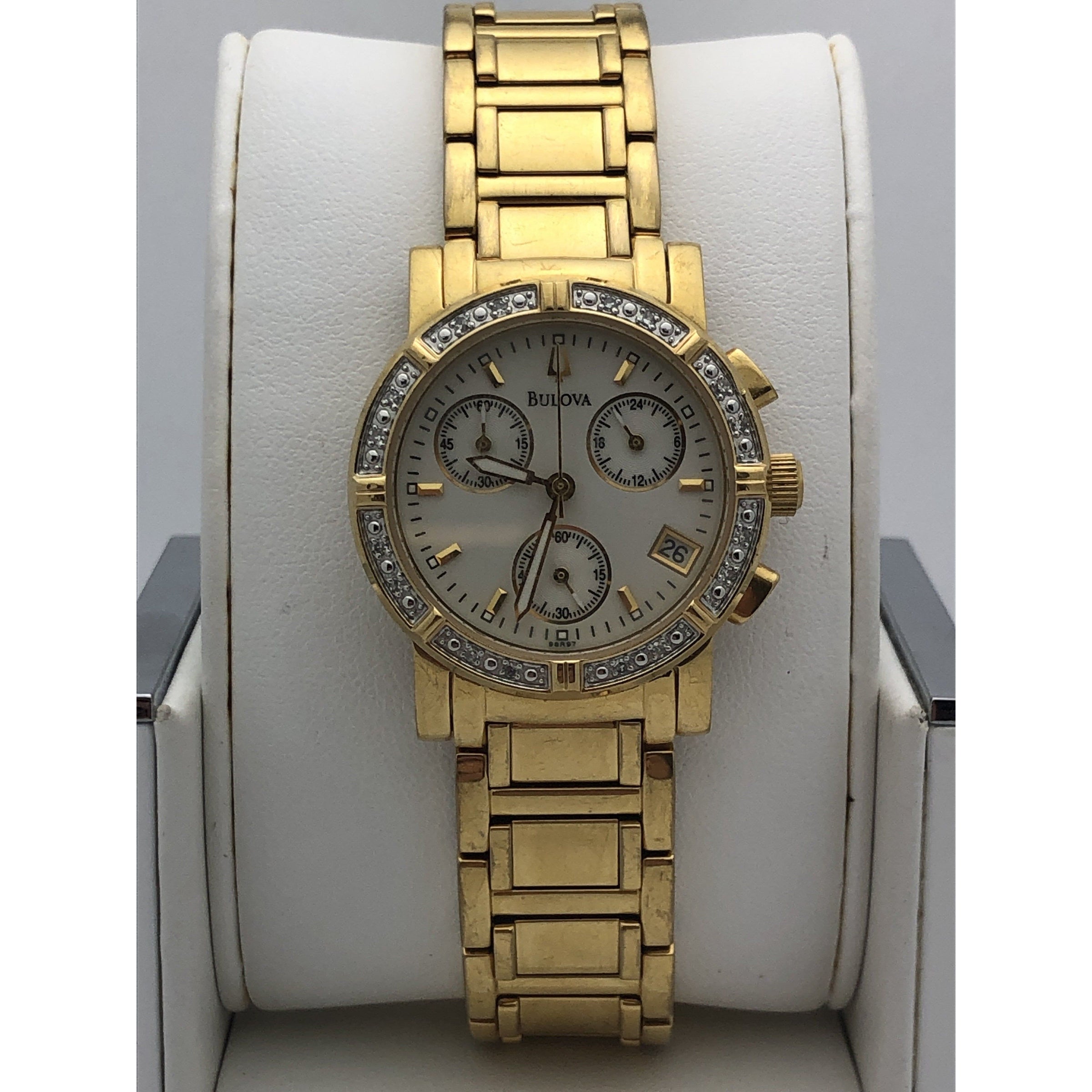 Bulova Crystal Ladies Silver Dial Stainless Steel Quartz Watch 96X154 -  Inventory Adjusters